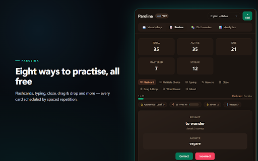 Parolina :: Learn words as you browse.
