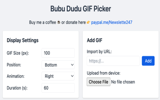 Bubu Dudu GIF Picker Extension :: Bubu Dudu GIF Picker Extension is a simple and cute extension that lets you select your favorite GIFs with just one click.