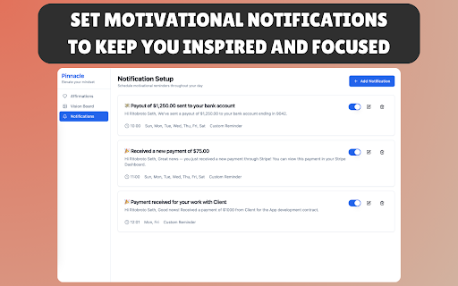 Pinnacle :: Elevate your mindset with daily affirmations, vision boards, and motivational reminders