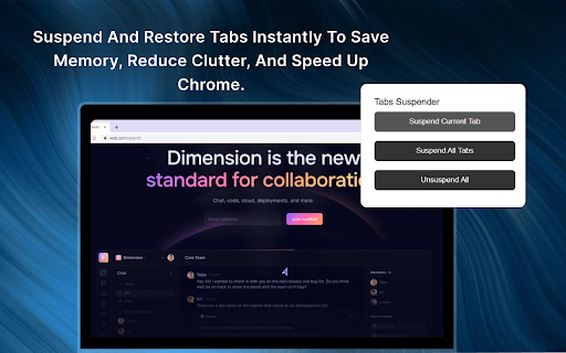 Tabs Suspender for Chrome :: Use this extension to suspend current, all, or unsuspend tabs to save memory and boost browser speed.