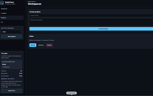 StateTrace :: Capture, label, organize, and compare real UI states from live web pages.