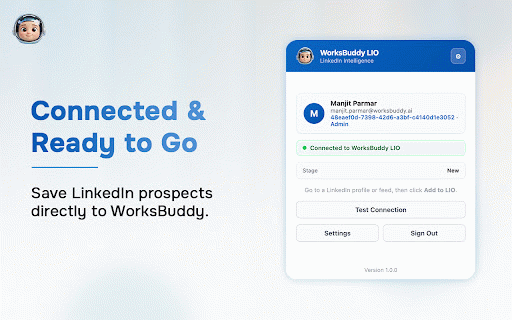 WorksBuddy LIO — LinkedIn Intelligence :: Send LinkedIn profiles and post URLs to WorksBuddy LIO for enrichment and tracking.
