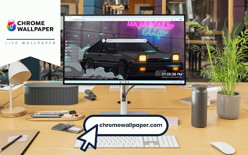 Toyota AE86 Trueno Drifting Live Wallpaper :: Toyota AE86 Trueno drifting with turquoise smoke under vibrant neon synthwave lights.