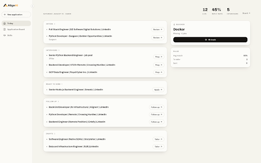 AlignAI — Job Capture & Tailor :: Capture a job posting and tailor your resume to it with AlignAI.