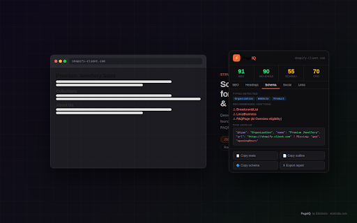 PageIQ – Page Intelligence :: Instant SEO, heading hierarchy, schema and CRO audit for any page.