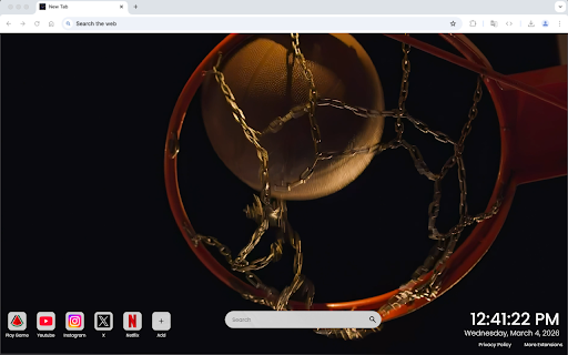 Basketball Live Wallpaper :: Feel the energy of the court with this dynamic basketball live wallpaper, bringing action and adrenaline to your Chrome new tab.🏀🔥