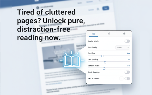 ReadFlow - Reader Mode, Focus & Highlights :: A distraction-free reader mode with highlights, bionic reading, and text-to-speech.