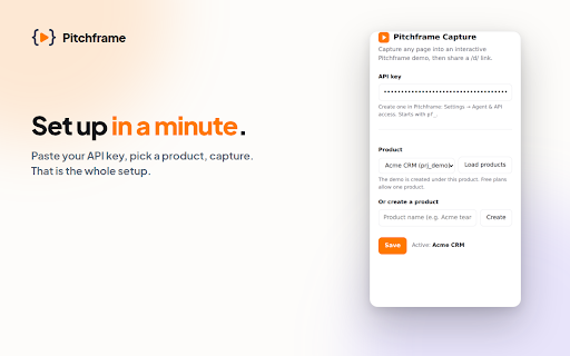 Pitchframe Capture :: Capture the page you are viewing and turn it into a Pitchframe interactive demo, then share a /d/ link.