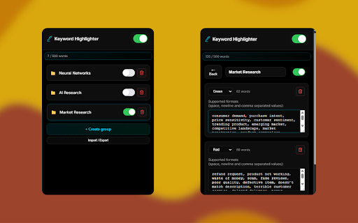 Multi Keyword Highlighter :: Highlights user-defined words on webpages.