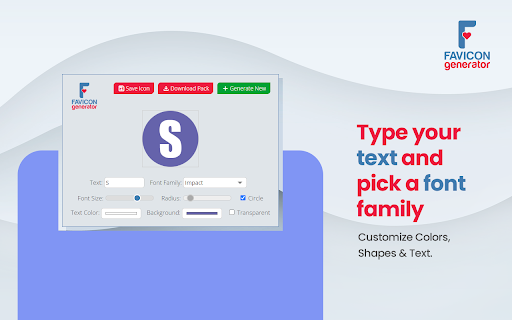 Favicon Generator :: Quickly create favicons from images or text and download single sizes or all icons in a ZIP package.