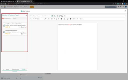 Requirements Authoring Tool - RAT :: RAT assists you in the activity of writing requirements with the power and the simplicity of The REUSE Company tools.