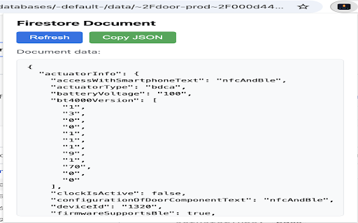 Firestore Web Extension :: A web extension to view Firestore documents as JSON