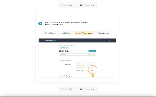 StepHopper :: Create step-by-step guides by recording your browser actions. Perfect for tutorials, documentation, and training materials.