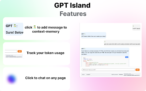 GPT Island ๐๏ธ โ AI Chat on Any Webpage (ChatGPT & DeepSeek) :: Chat instantly with ChatGPT or DeepSeek on any website.