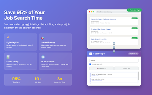 AI JobScraper :: Extract job listings from LinkedIn, Upwork and other job boards with ease