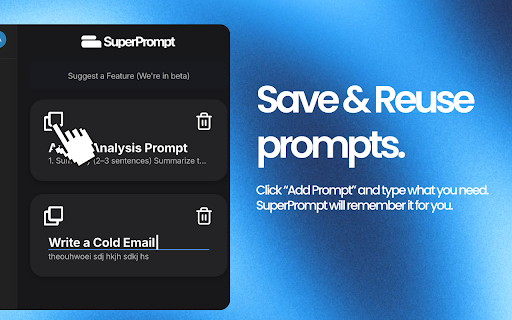 SuperPrompt - AI Prompt Saving Tool :: Save & paste your AI prompts without switching tabs.