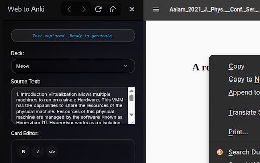 Web to Anki :: A simple extension to create Anki cards from web content.
