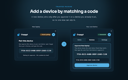 Copyyt - Seamless clipboard sync :: Sync copied text and images across your devices, end-to-end encrypted.