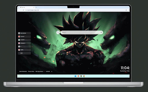 Goku Warrior Live Wallpaper :: Goku stands powerful in dark form, surrounded by mystical wolf shadows and ethereal green energy effects.