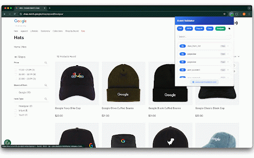 Event Validator :: Validate GA4 and dataLayer events in real time. Helps marketing teams track, inspect and debug events without code.