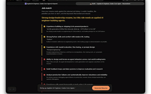 ResumeGeni :: Save jobs and tailor your resume from major job boards, ATS pages, and many company career sites.