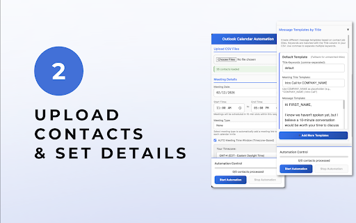 Outlook Calendar Automation :: Automate calendar invites for Outlook with role-based templates, custom time windows, and timezone-aware scheduling