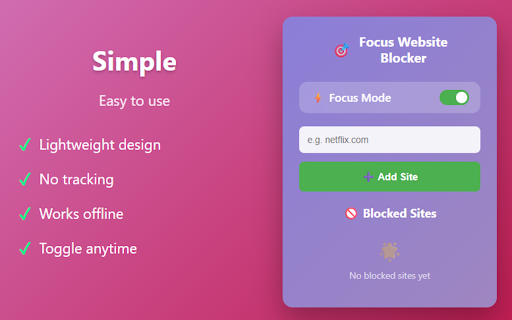 Focus Website Blocker :: Block distracting websites and stay focused!