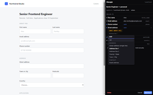 Fillwright — Form Autofill :: Fill saved data into web forms with one click. Works on React, shadow DOM and iframes. Local-only, no account, no tracking.