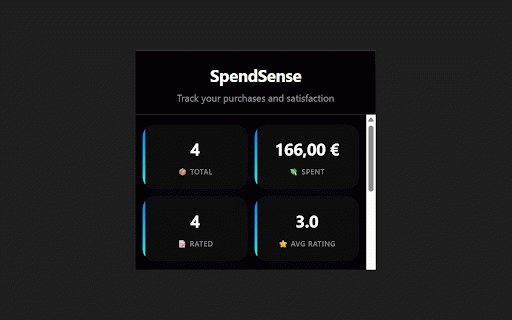 SpendSense :: Track purchases and get satisfaction ratings. Enhanced dashboard with toggle functionality and improved storage!