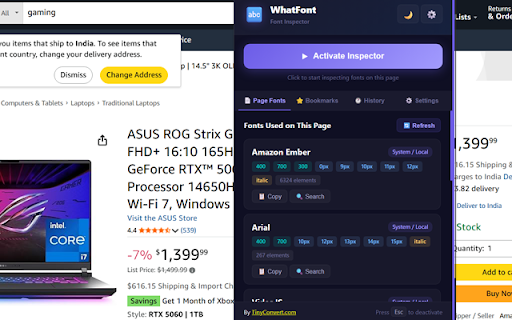 WhatFont – Website Font Finder :: Identify fonts used on any website instantly. Inspect font family, size, weight, and style directly from webpages.