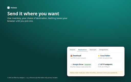 Habeas :: Reclaim your own personal data from services that lock it behind non-automatable walls — within your own session.