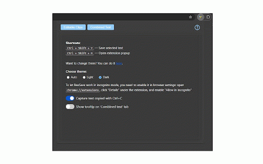 BeeSave Web Clipper :: Save, copy, and organize any text from web pages. Quick paste and export to PDF/TXT