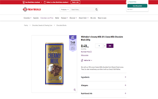 Toots & Trots Food Scorer :: Score supermarket products for your J-pouch. Works on New World, PAK'nSAVE, Woolworths NZ/AU, Countdown, Coles, and Walmart.