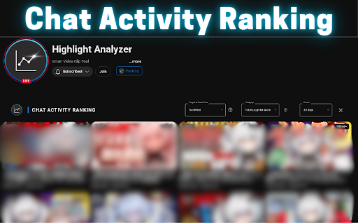 Highlight Analyzer:Youtube & Twitch切り抜き動画作成支援ツール :: YouTubeとTwitchのチャットを分析し、視聴者の盛り上がりをグラフで可視化。面白い瞬間や重要なシーンを素早く特定できます。