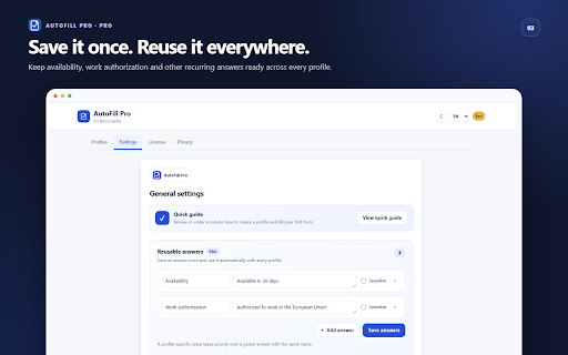 AutoFill Pro :: Fill web forms with profiles stored locally. Private and compatible with modern web apps.