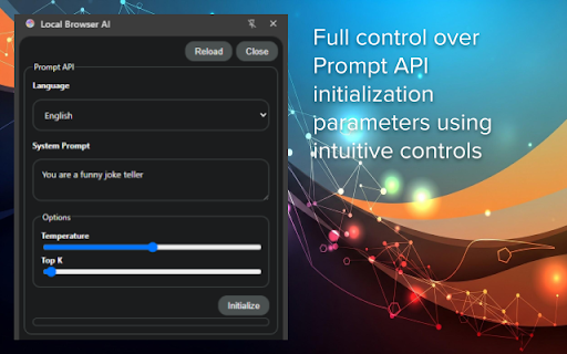 Local Browser AI :: A simple Browser extension for using the Prompt API.