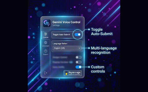 Gemini Voice Control :: Hold the Spacebar to speak, view live transcriptions, and submit voice prompts to Gemini automatically.