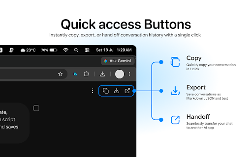ConvoVault: AI Chat Exporter :: Export ChatGPT, Gemini, Grok & Claude chats — Deep Research, tools & sources included. JSON, Markdown, or text. 100% local.