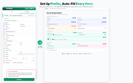 FormPilot - AI Form Autofill :: Fill any web form with one click. AI-powered autofill for name, address, email & more. Free, no account needed.