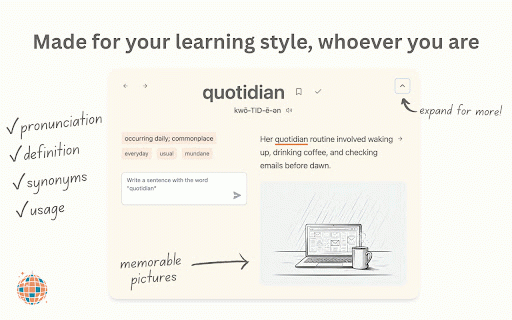 Vocabulous :: Learn new vocabulary words each time you open a new tab