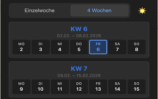 Kalenderwochen Tool :: Zeigt die aktuelle Kalenderwoche schnell und bequem im Browser an