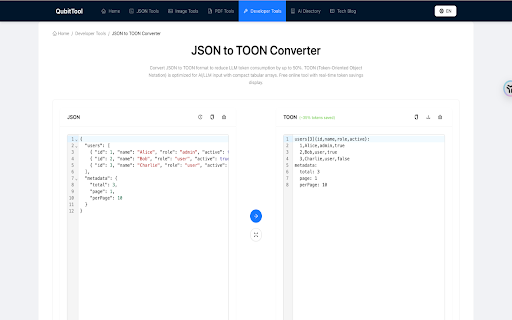 QubitTool - Developer Tools & JSON :: 100+ ultimate developer tools. JSON formatter, Base64 encoder, image compressor, Regex tester, and more. 100% offline.