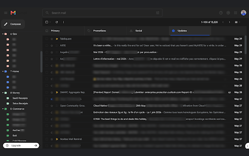 Mail In Black for Gmail :: Automatically applies dark mode to Gmail based on your system appearance preference