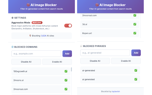 AI Image Blocker :: Hides AI-generated images from Google Search.
