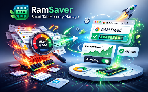 RamSaver - Tab Memory Manager :: Automatically suspend inactive tabs to free RAM. Keep Chrome fast with smart tab sleeping, whitelists, and live memory stats.