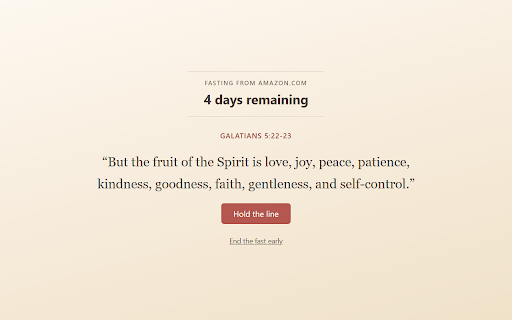 Interlude - a pause with God :: Pauses you with a short, matched Bible verse before sites you choose, a gentle interruption, not a block.