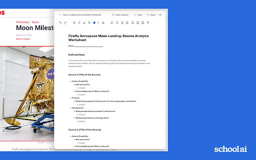 SchoolAI :: Educational AI platform for educators to create quality materials for students. COPPA & FERPA compliant.
