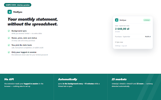 Vintlyze - Seller Tools for Vinted :: Vinted seller tools: sales statement, purchase tracking and stats. Independent third-party tool.