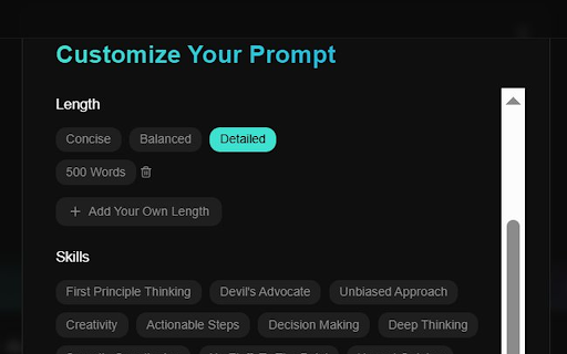 Level Up My Prompt :: Instantly enhance your AI prompts. One click to level up any prompt with expert frameworks, custom tones, and smart skills.
