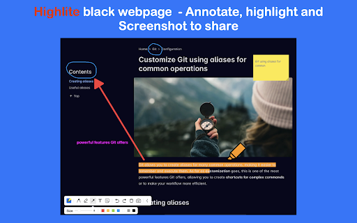 Highlighter Pen, Selected text in webpages, add notes, textbox, screenshot :: Highlighter Pen, Selected text in webpages, add notes, textbox, screenshot